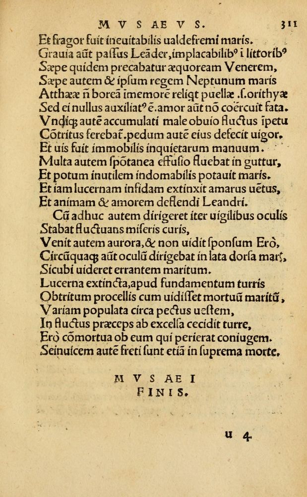 Scan 0317 of Aesopi Phrygis Fabellae Graece & Latine, cum alijs opusculis, quorum index proxima refertur pagella.