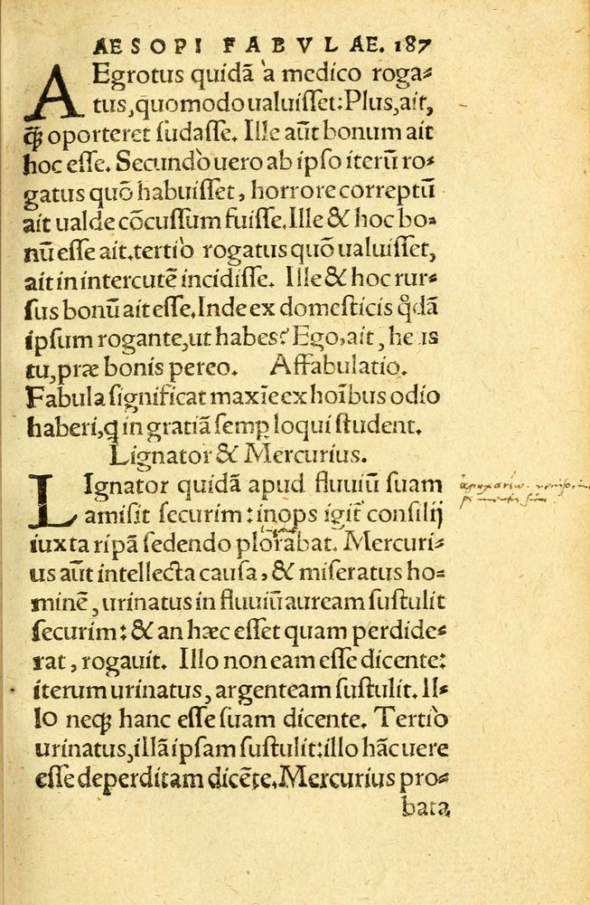 Scan 0195 of Aesopi Phrygis fabvlæ Graece et Latine