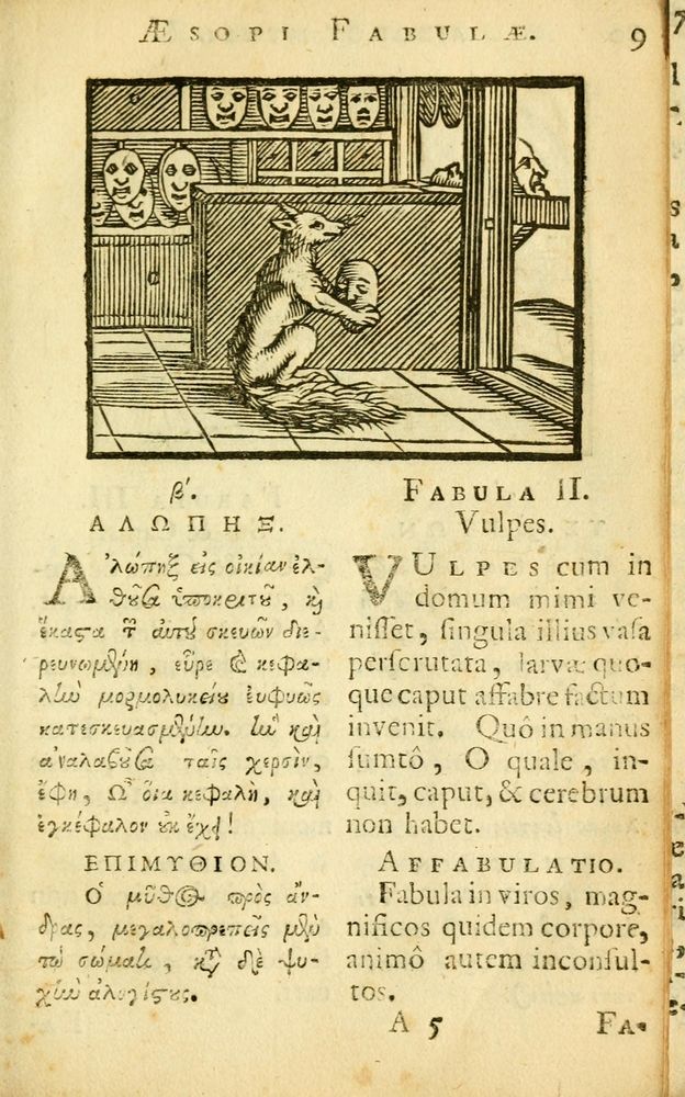 Scan 0011 of Fabulae Aesopi graecaè et latinè, nunc denuo selectae.