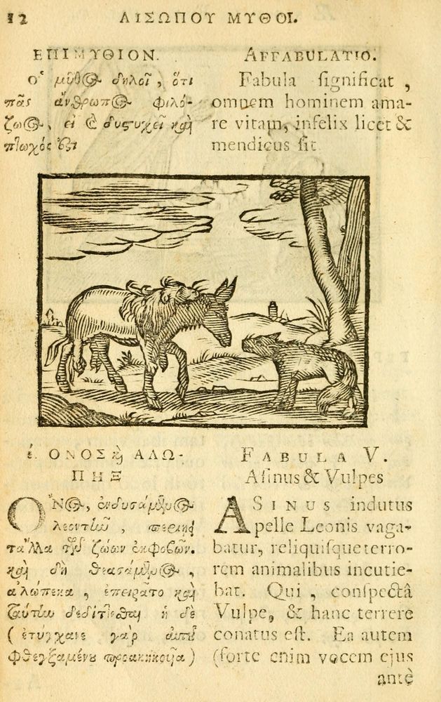 Scan 0014 of Fabulae Aesopi graecaè et latinè, nunc denuo selectae.