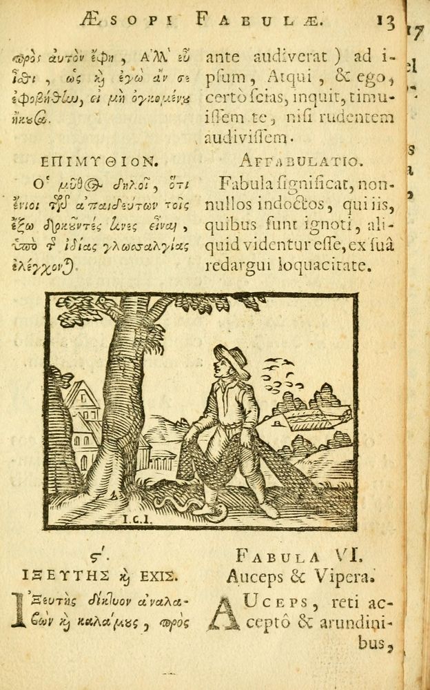 Scan 0015 of Fabulae Aesopi graecaè et latinè, nunc denuo selectae.