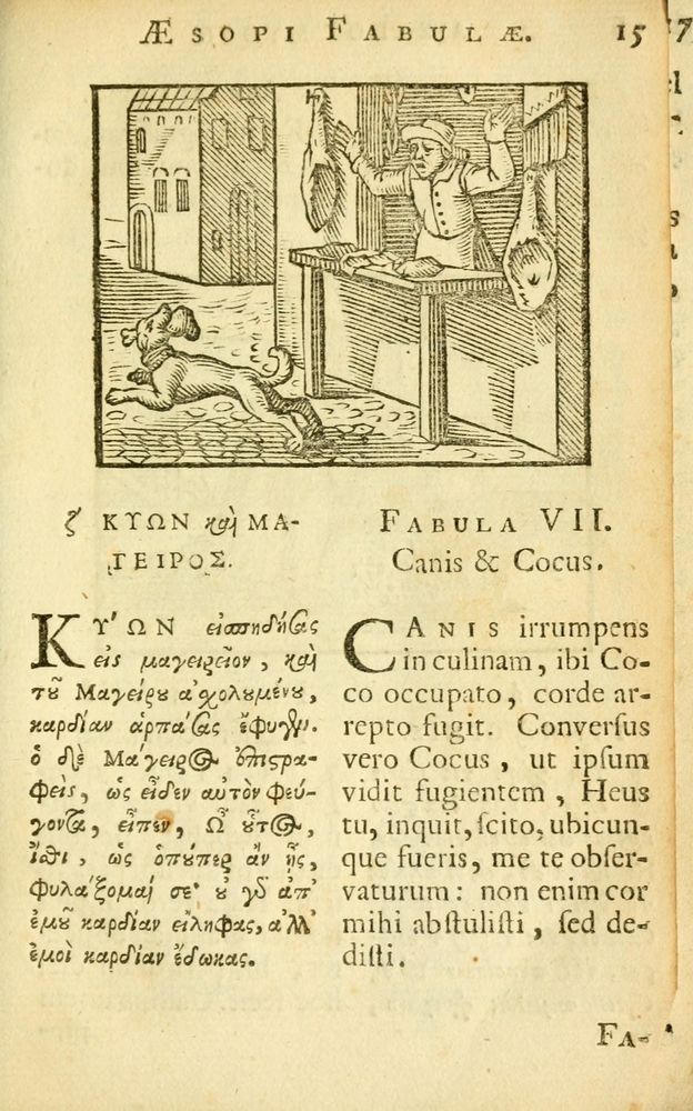 Scan 0017 of Fabulae Aesopi graecaè et latinè, nunc denuo selectae.