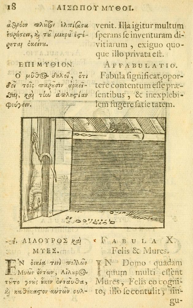 Scan 0020 of Fabulae Aesopi graecaè et latinè, nunc denuo selectae.