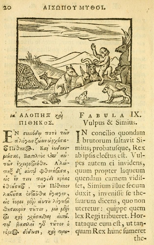 Scan 0022 of Fabulae Aesopi graecaè et latinè, nunc denuo selectae.
