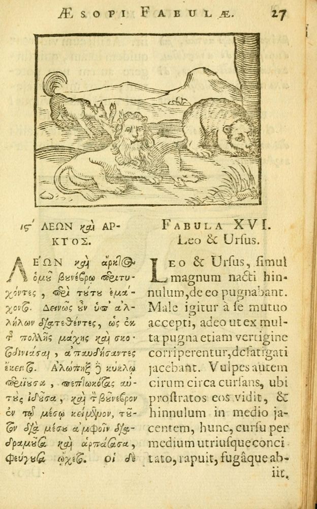 Scan 0029 of Fabulae Aesopi graecaè et latinè, nunc denuo selectae.