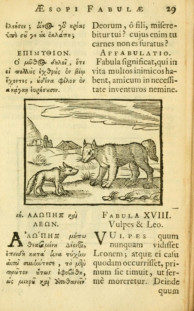 Scan 0031 of Fabulae Aesopi graecaè et latinè, nunc denuo selectae.