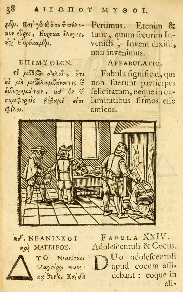 Scan 0040 of Fabulae Aesopi graecaè et latinè, nunc denuo selectae.