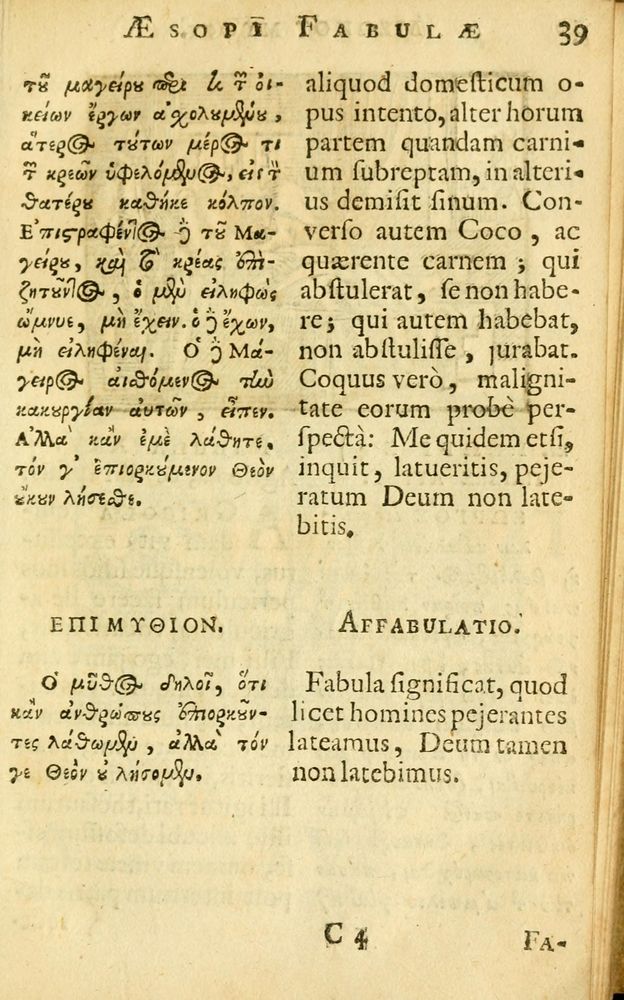 Scan 0041 of Fabulae Aesopi graecaè et latinè, nunc denuo selectae.