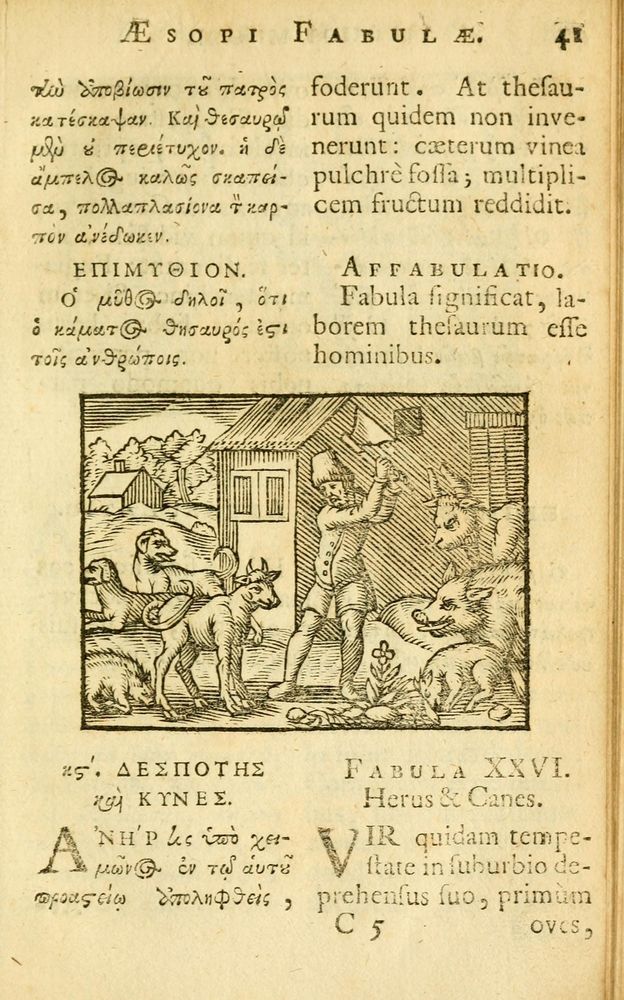 Scan 0043 of Fabulae Aesopi graecaè et latinè, nunc denuo selectae.