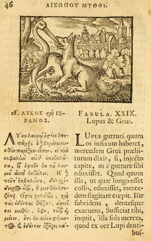 Scan 0048 of Fabulae Aesopi graecaè et latinè, nunc denuo selectae.