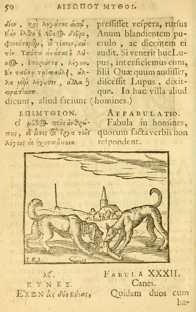 Scan 0052 of Fabulae Aesopi graecaè et latinè, nunc denuo selectae.