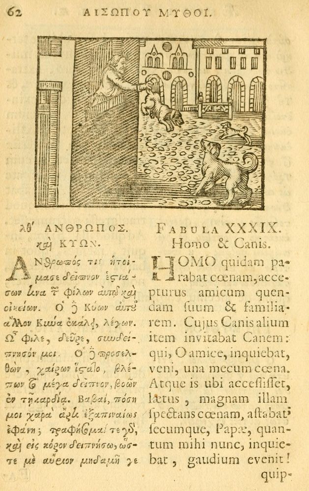 Scan 0064 of Fabulae Aesopi graecaè et latinè, nunc denuo selectae.