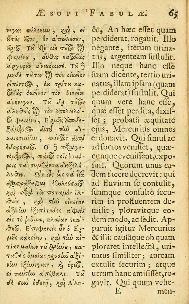 Scan 0067 of Fabulae Aesopi graecaè et latinè, nunc denuo selectae.