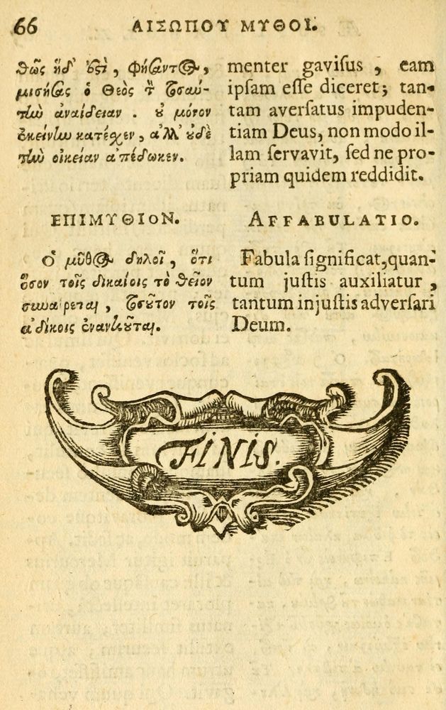 Scan 0068 of Fabulae Aesopi graecaè et latinè, nunc denuo selectae.