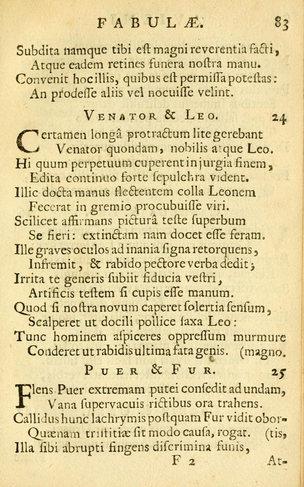 Scan 0085 of Fabulae Aesopi graecaè et latinè, nunc denuo selectae.