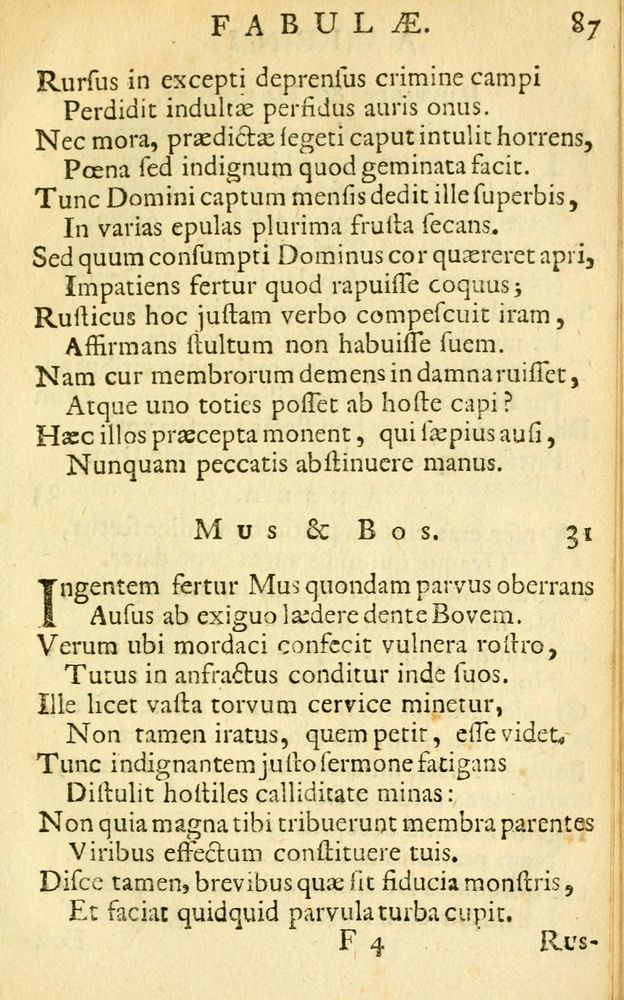Scan 0089 of Fabulae Aesopi graecaè et latinè, nunc denuo selectae.