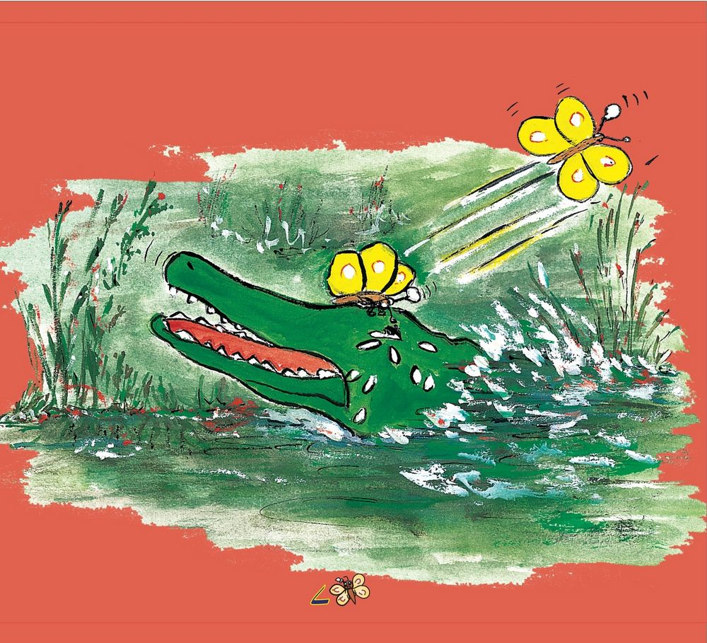 Scan 0009 of Sniffles the crocodile and Punch the butterfly