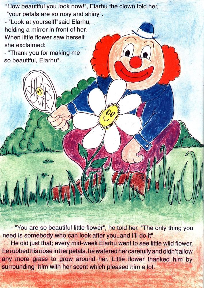 Scan 0010 of Little wild flower and Elarhu the clown